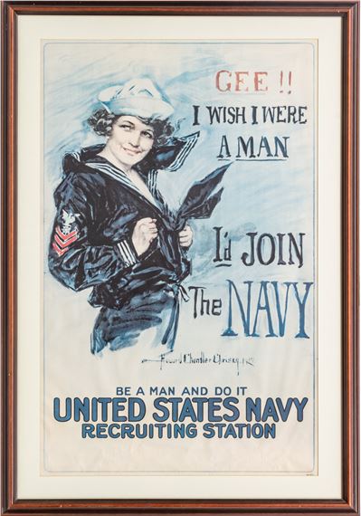 Howard Chandler Christy | GEE!! I WISH I WERE A MAN / I'D JOIN THE NAVY ...