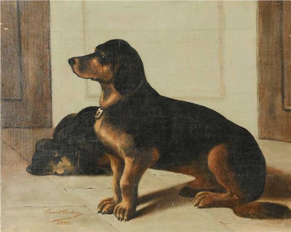 Two dachshunds - Emil Rahm