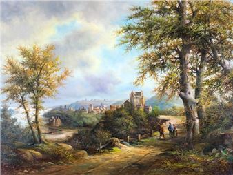 Paesaggio con viandante verso la città - Bernd Gagel