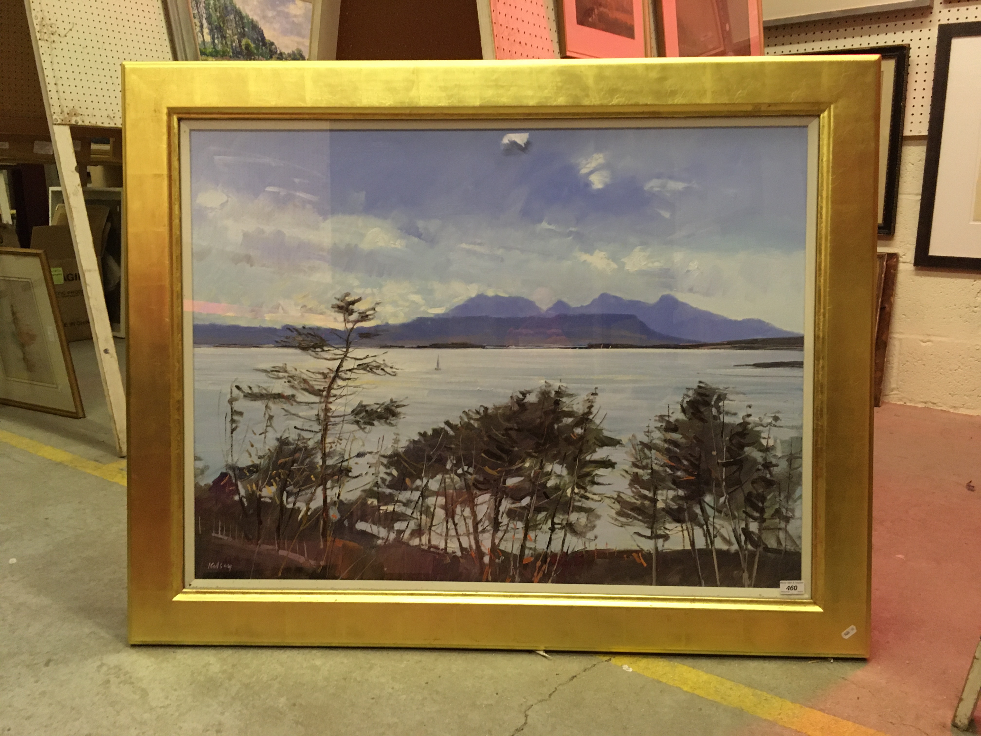 Artwork by Robert Kelsey, Evening light over the Sound of Arisaig, Made of oil on canvas