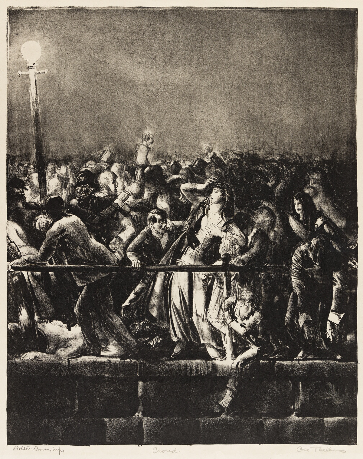 Artwork by George Bellows, The Crowd, Made of Lithograph