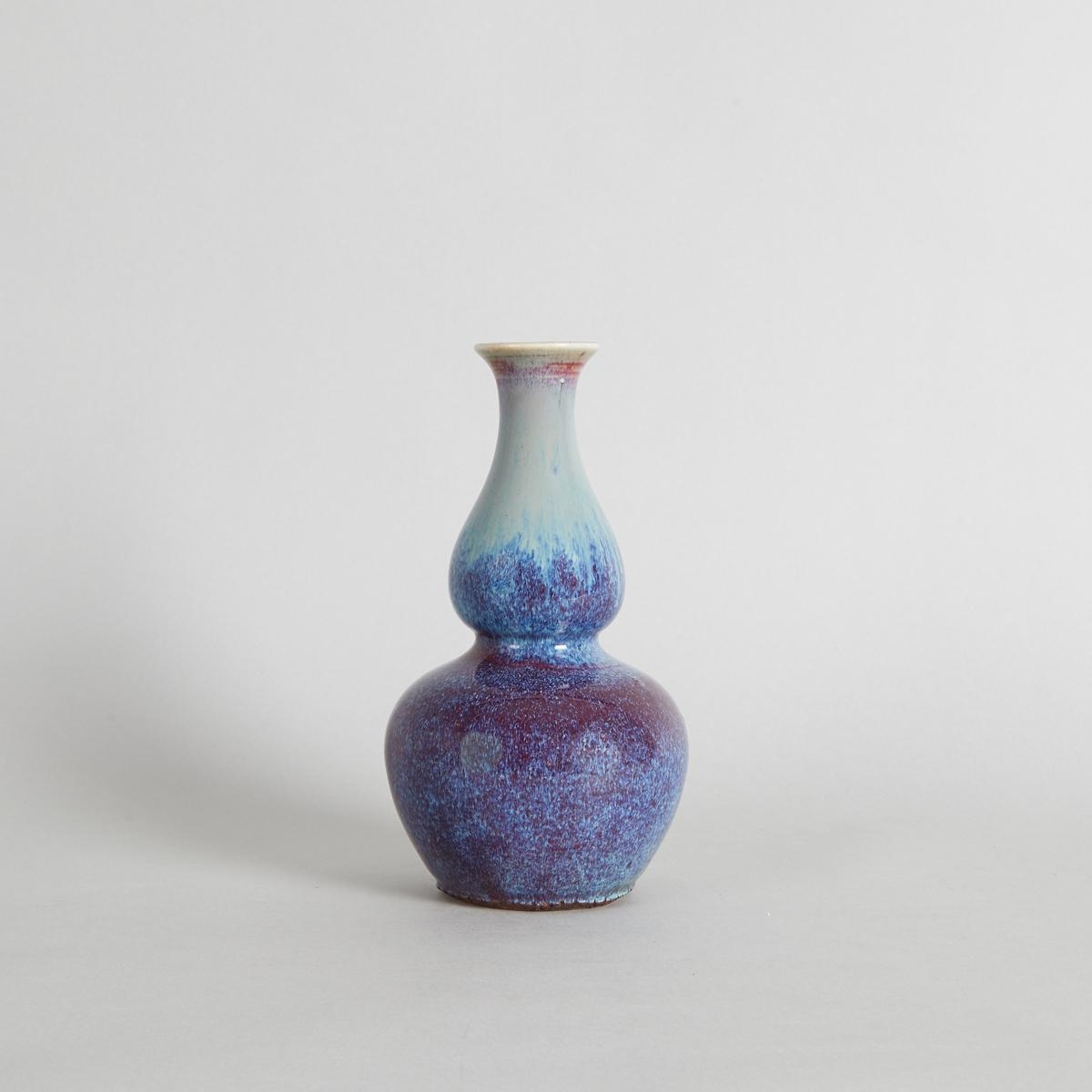 Artwork by Chinese School, 19th Century, A 19th Century Chinese Flambe-Glazed Double-Gourd Vase, Made of Ceramics