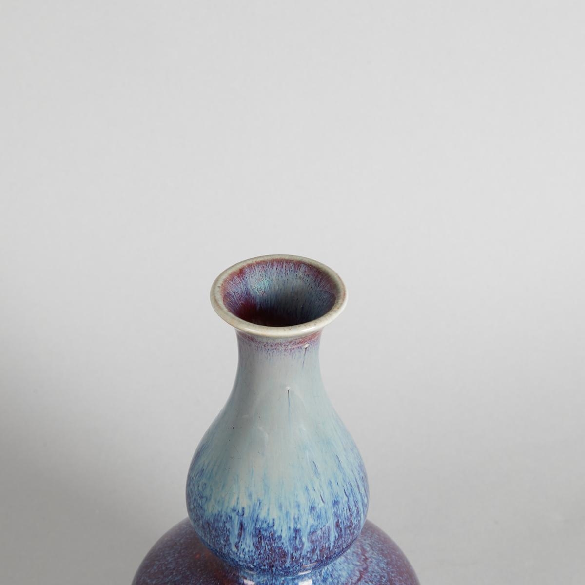 Artwork by Chinese School, 19th Century, A 19th Century Chinese Flambe-Glazed Double-Gourd Vase, Made of Ceramics