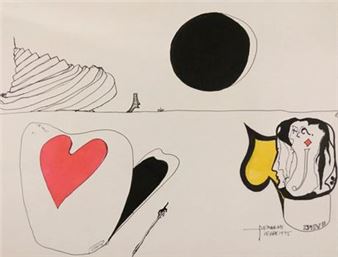 Ink on paper signed in the lower right corner and dated 1975 - Pierre Demarne