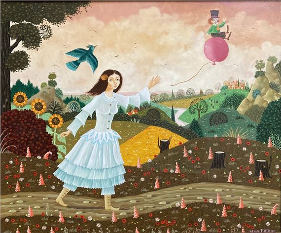 LA JEUNE FILLE, LE LUTIN ET LE BALLON by Alain Thomas