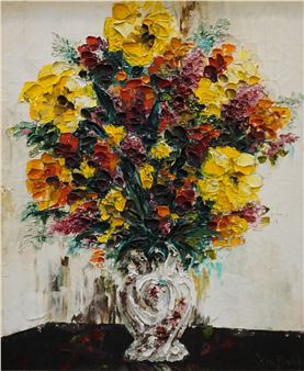 Still Life of Vase of Flowers - Peter Schofield