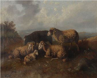 Landscape with Sheep - L. Fotta