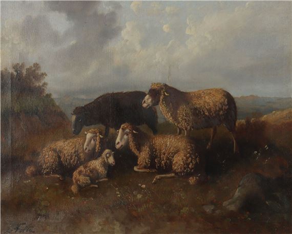 Landscape with Sheep - L. Fotta