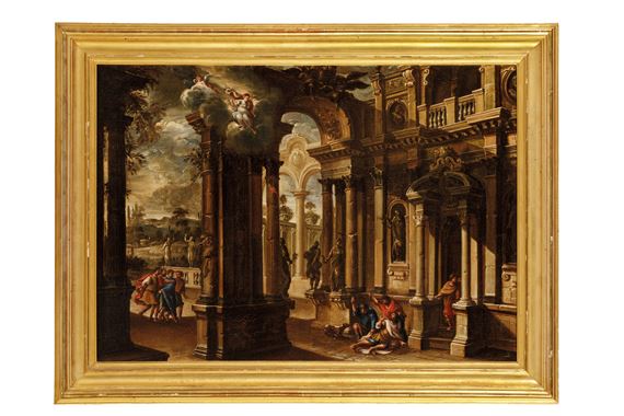 Capriccio con figure by Pietro Gaspari