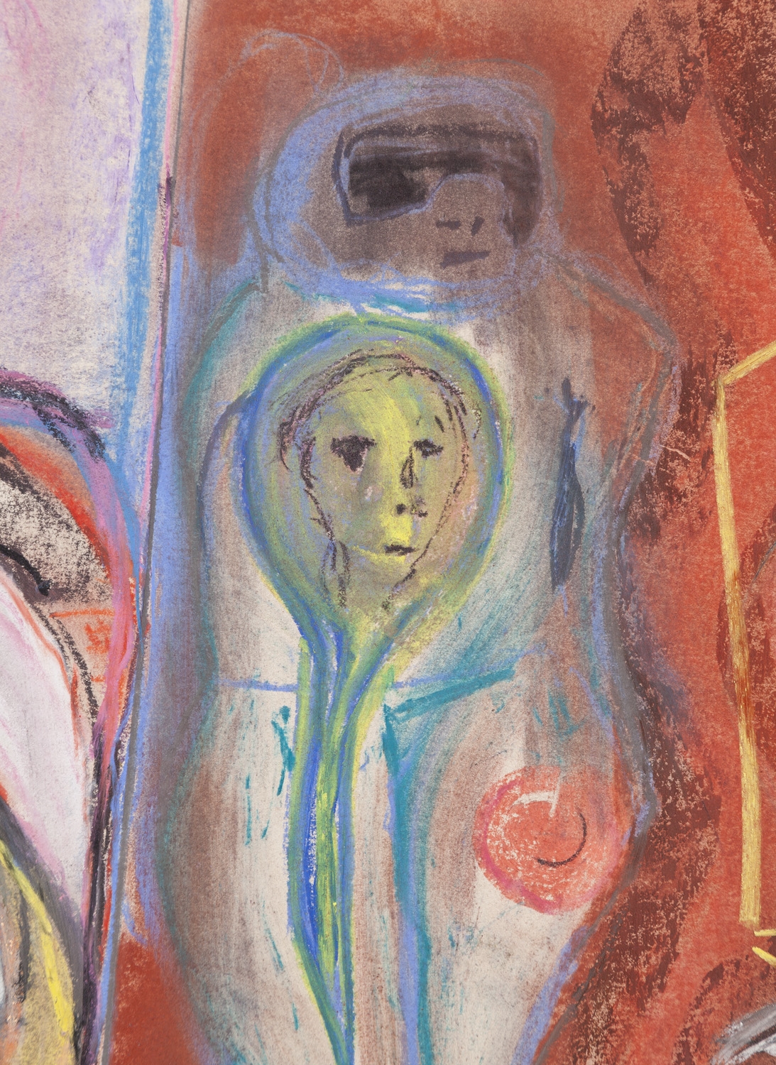 Artwork by Mateusz Kula, Fluorescent Gothic Against All Rust, Made of pastel, oil pastel/paper