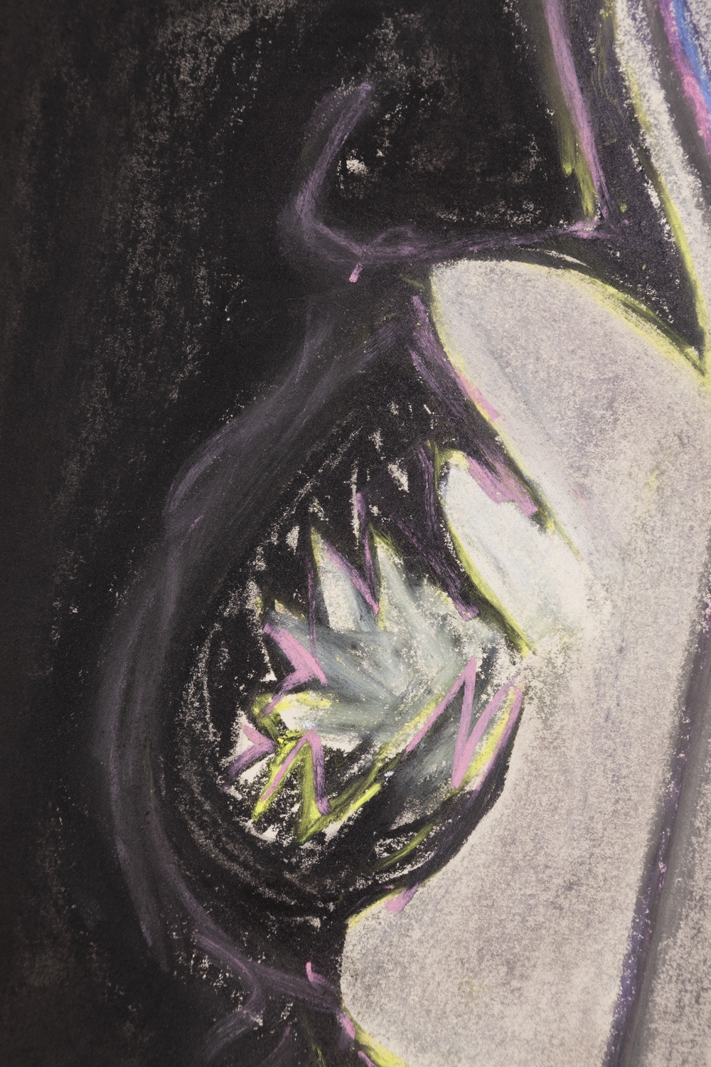 Artwork by Mateusz Kula, Fluorescent Gothic Against All Rust, Made of pastel, oil pastel/paper