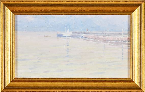 Skymning i hamnen - Greta Falk Simon