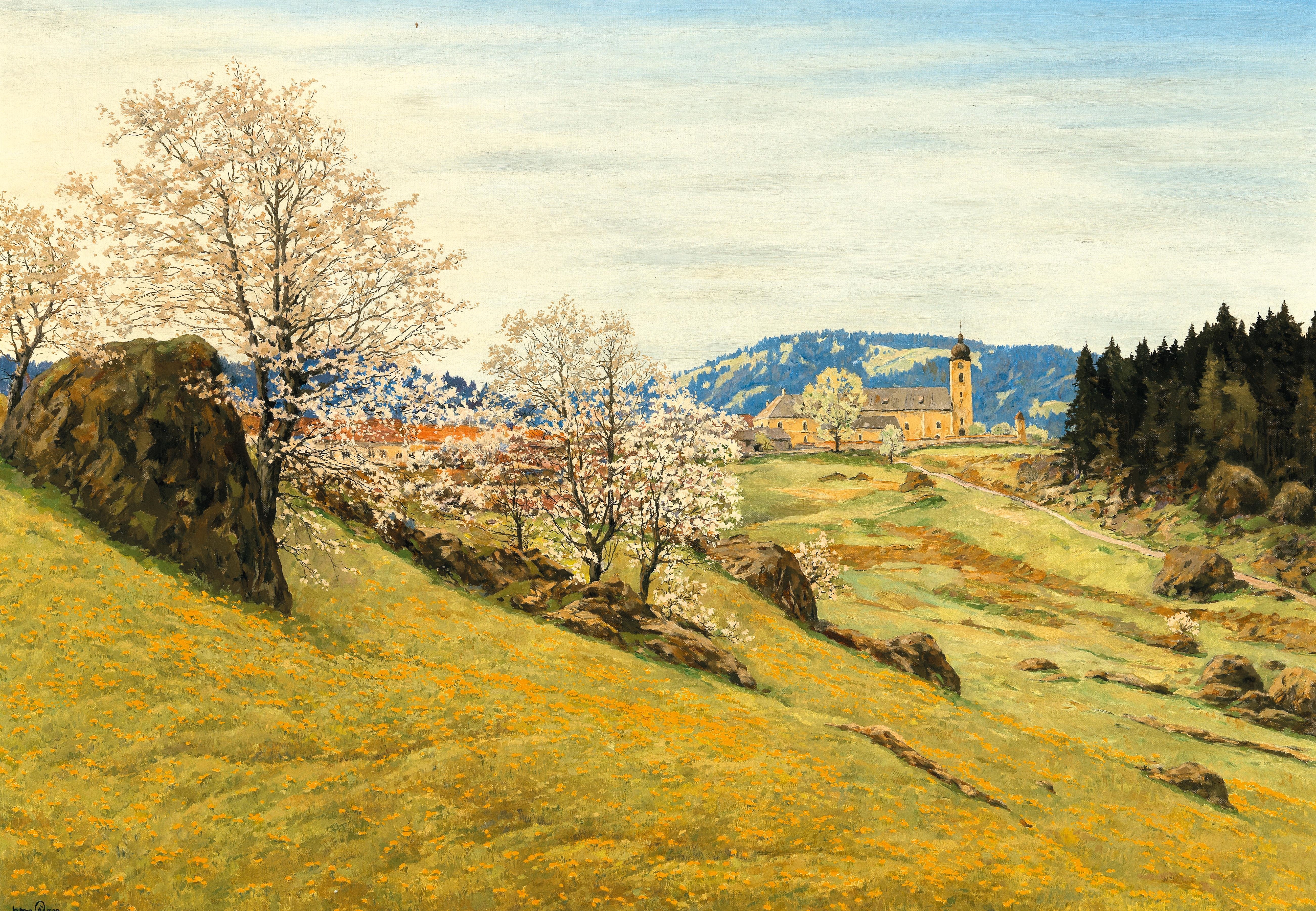 Springtime in the Waldviertel (Dorfstätten by Hans Figura