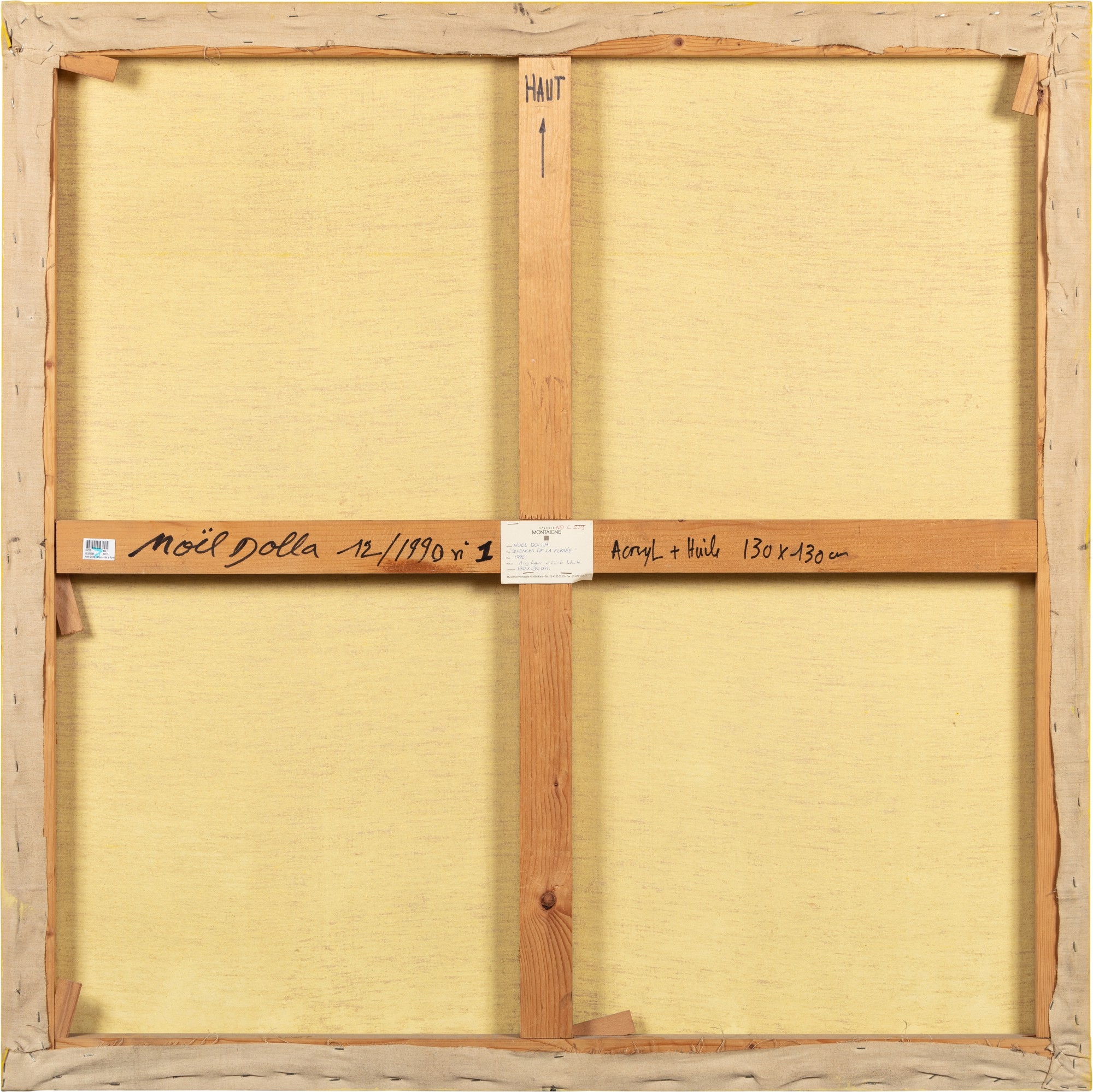 Artwork by Noël Dolla, Silence de la Fumée, Made of oil, acrylic and smoke on canvas