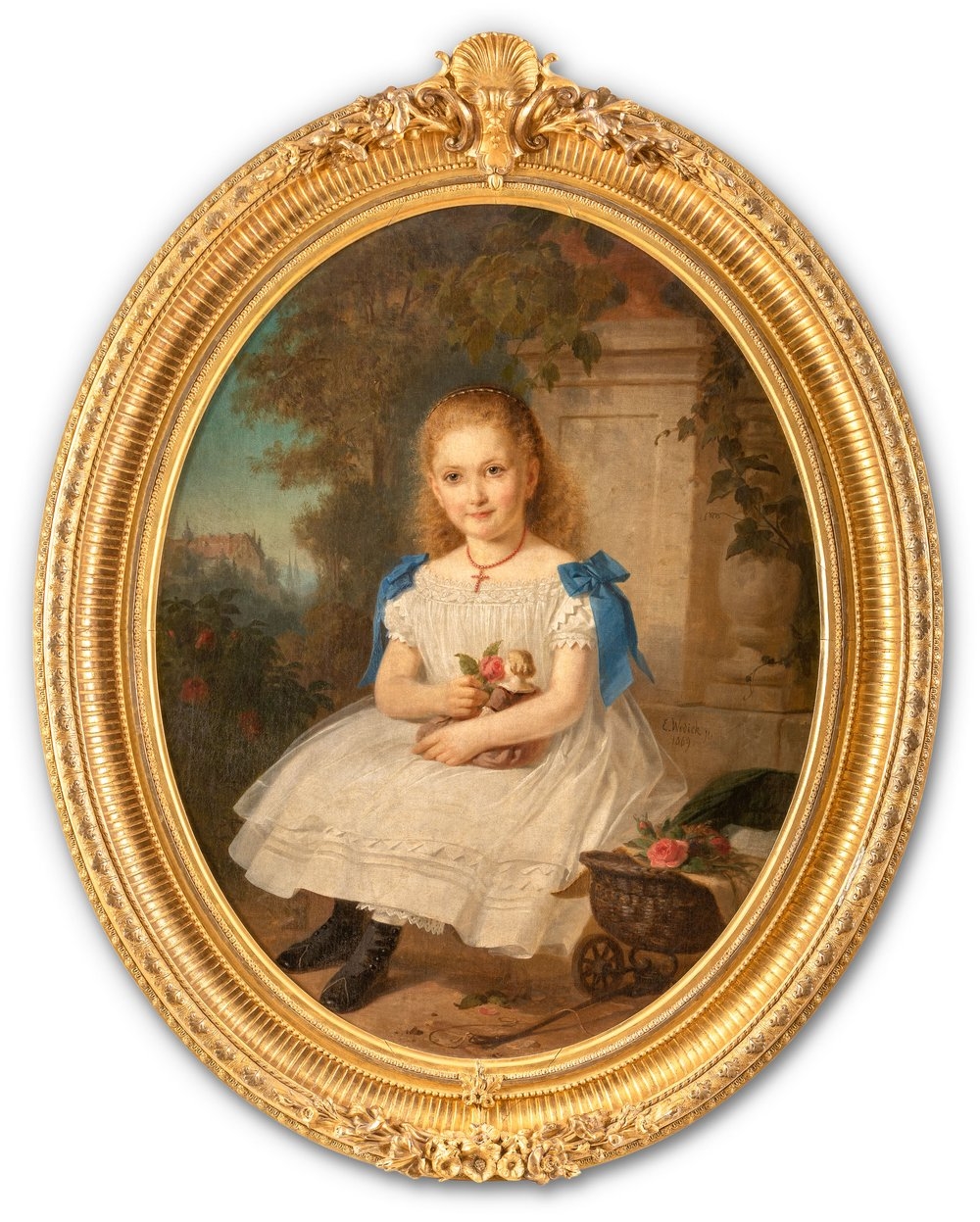 Artwork by Edmund Wodick, Kinderporträt, Made of Oil on canvas