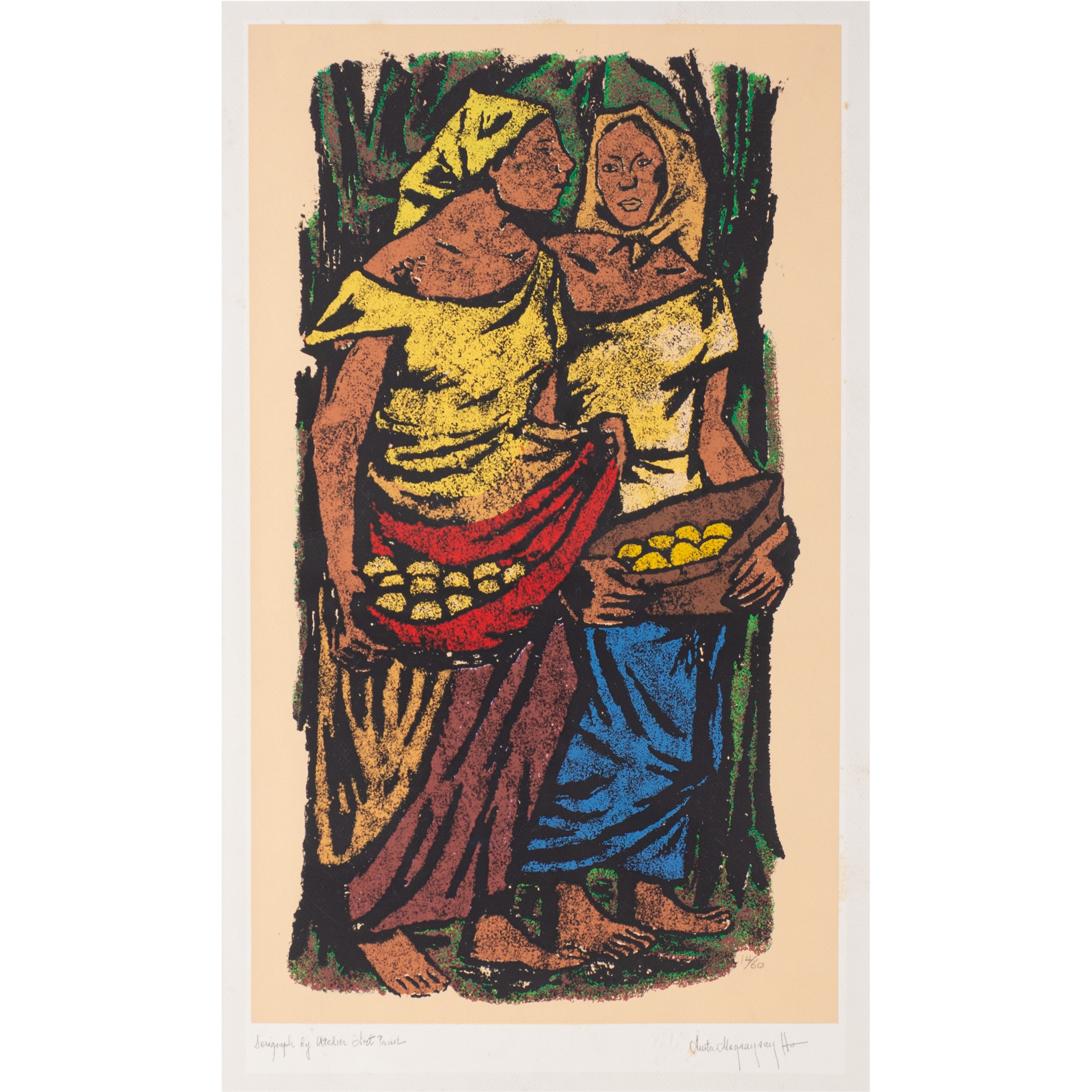 Artwork by Anita Magsaysay-Ho, Two Women, Made of Serigraph