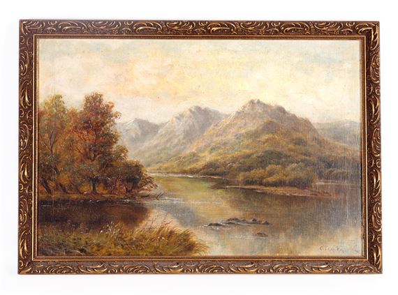 depicting a river landscape - C. Leader