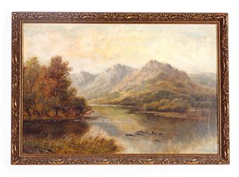 depicting a river landscape - C. Leader