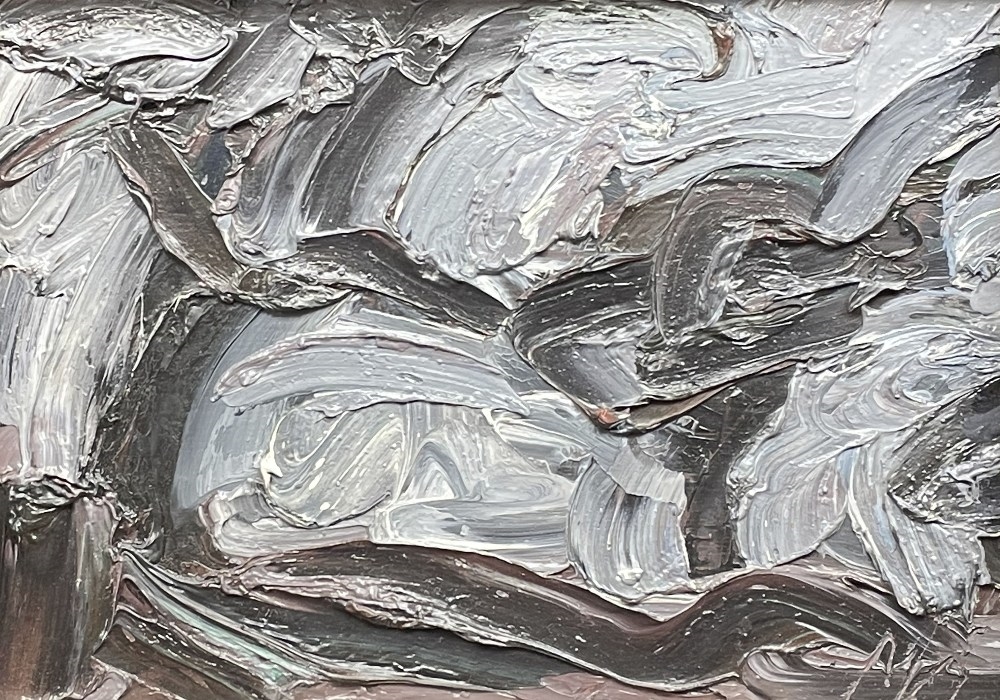 Artwork by Michael Monaghan, Titled on Kooywood Gallery label verso 'Two Trees', Made of oil on panel