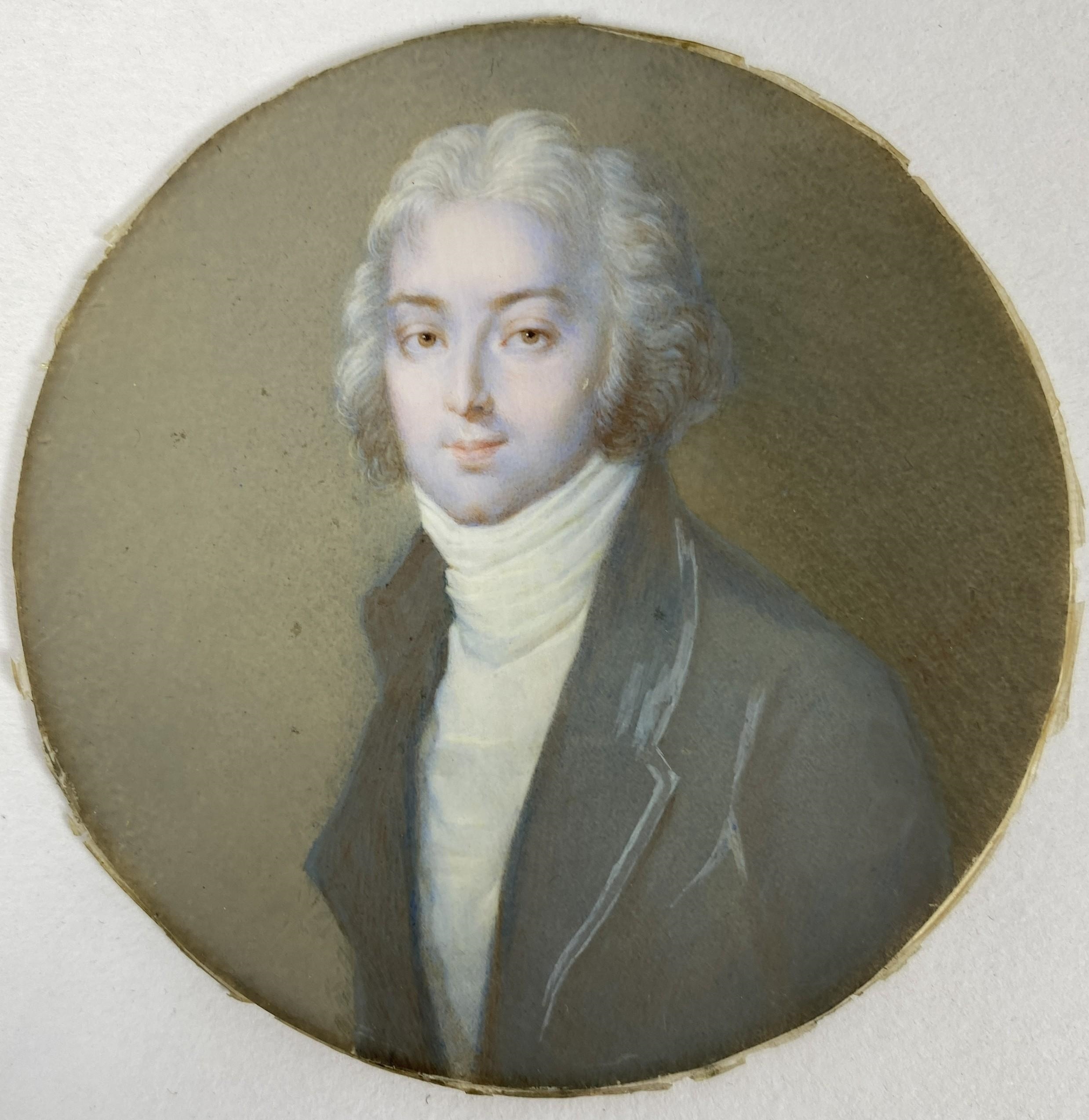 Jean Urbain Guerin Portrait Miniature of a Gentleman MutualArt