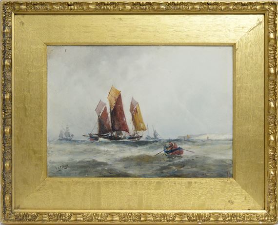 Frank Henry Mason | Seascape with rowboat to the fore | MutualArt