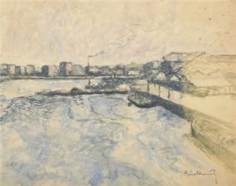 Péniche à quai - Marcel Haardt