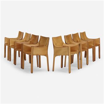 Cab chairs model 413, set of eight - Mario Bellini