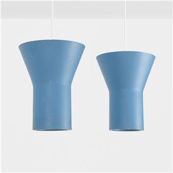 Custom pendant lamps from Leo Baeck Temple, Los Angeles, pair - Victor Gruen