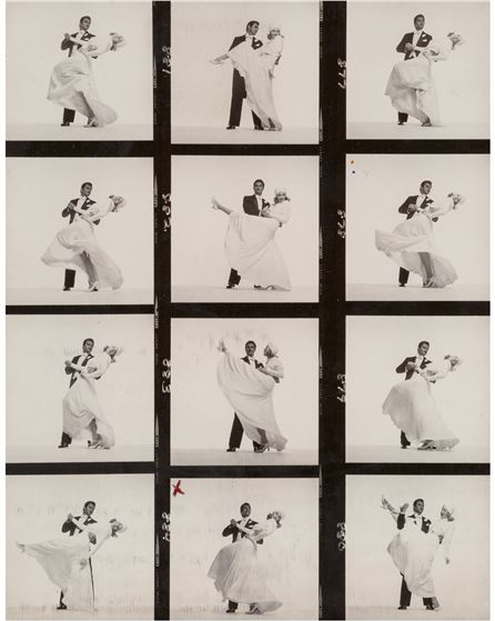 Burt Reynolds and Cybil Shepherd Dancing (contact sheet with 12 exposures), by Richard Avedon, circa 1970s