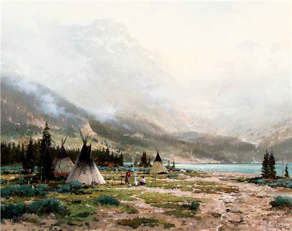 Land of Many Waters by Thomas Kinkade, dated 1989