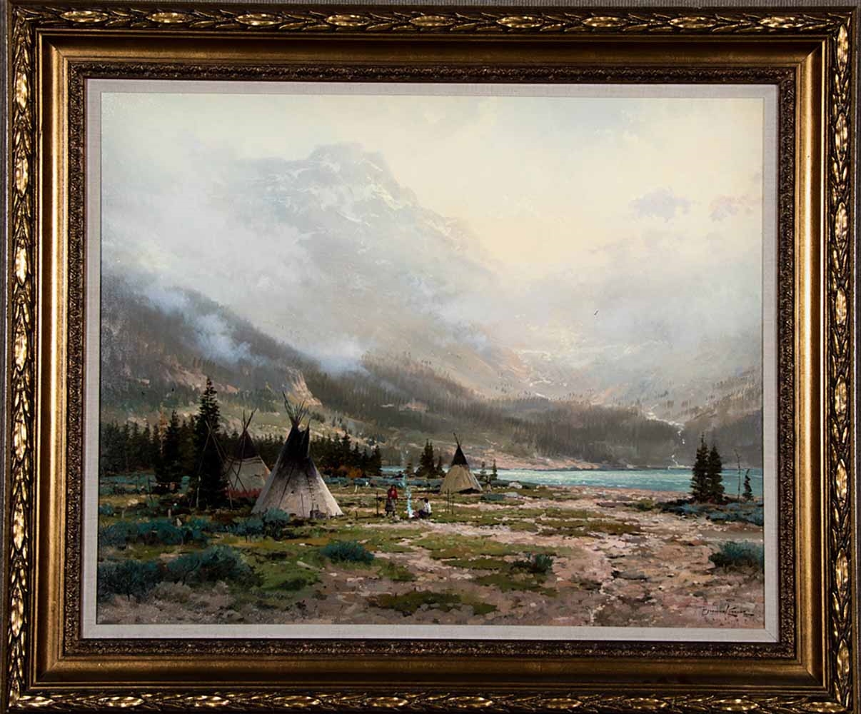 Artwork by Thomas Kinkade, Land of Many Waters, Made of Oil on canvas
