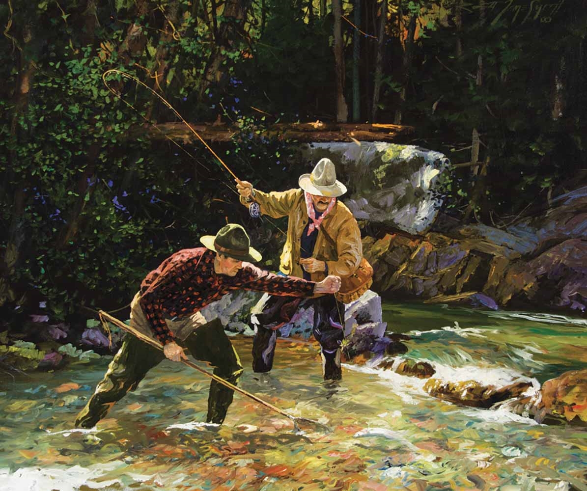 Low Water Pool. Fly Fishing Painting by Brett James Smith