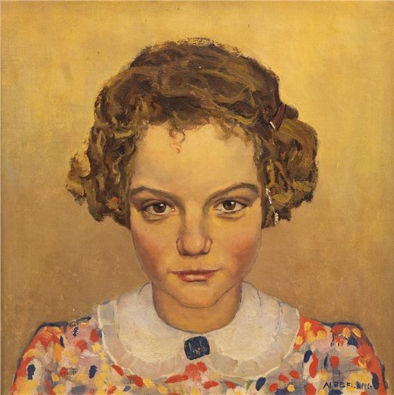 Een portret van een meisje by Arie Leeflang