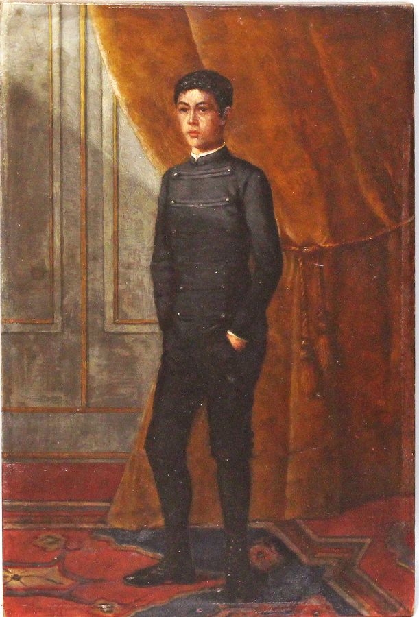 German School, 19th Century | Stehender Knabe in schwarzem Anzug ...