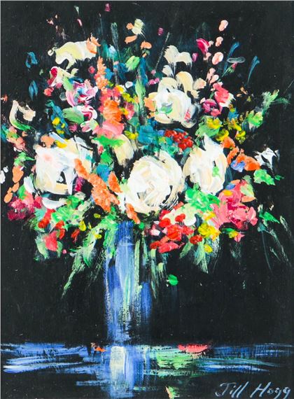STILL LIFE , VASE OF FLOWERS by Jill Hogg