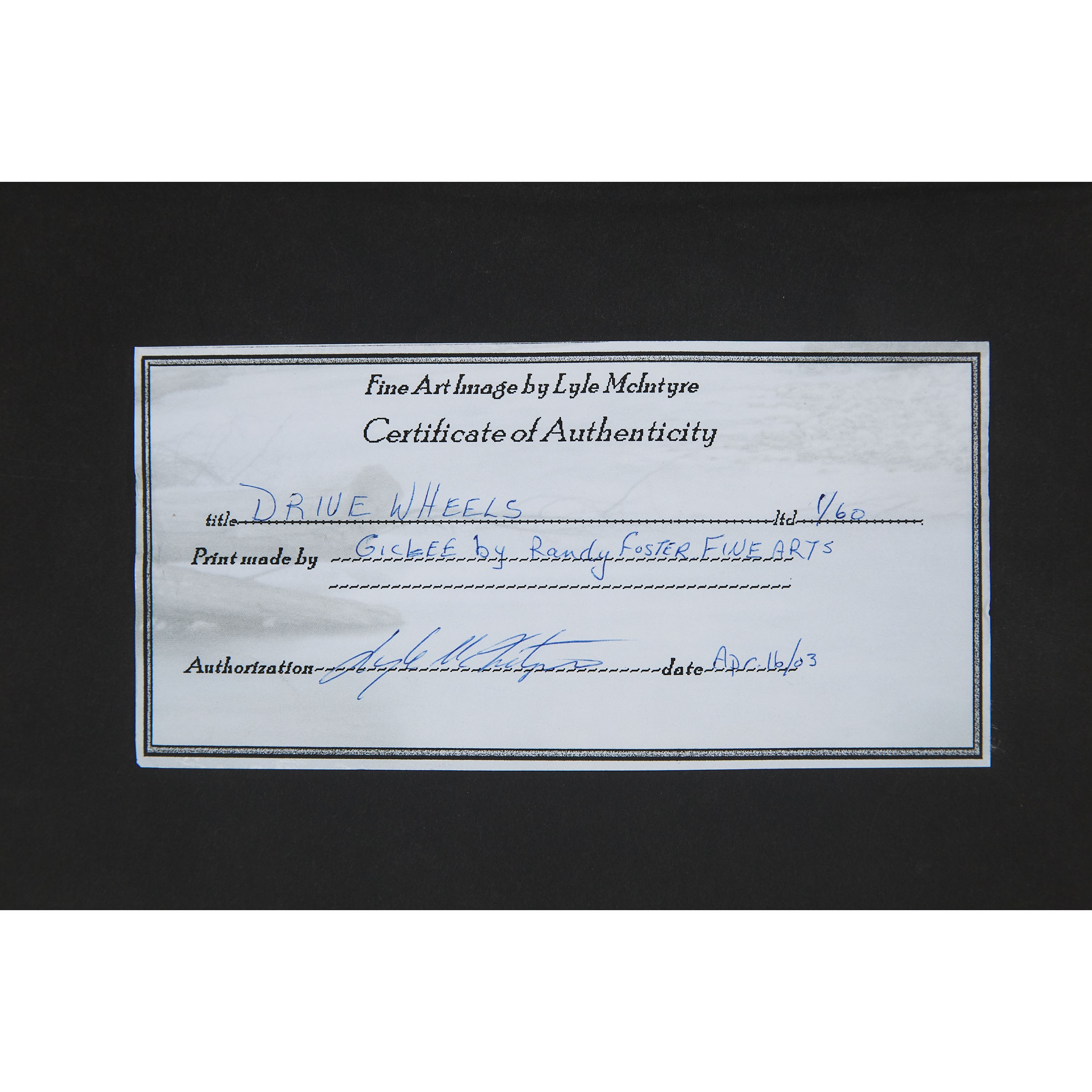 Artwork by Lyle McIntyre, DRIVE WHEELS, Made of Giclee print