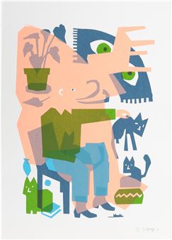 Man met katten - Stang Gubbels