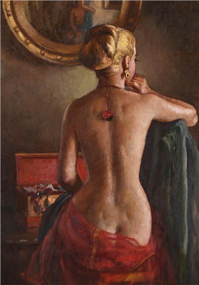 nude dressing room Dressing and Undressing Wallpaper by artist Kate Hawkins