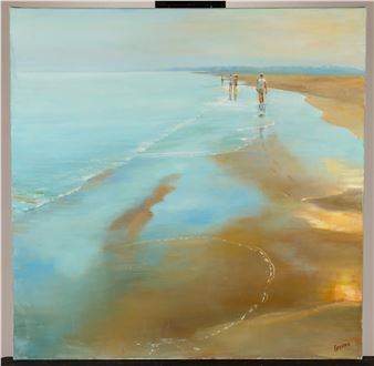 Strandszene mit Personenstaffage - Irina Levina