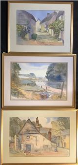 Cawsand, Cornwall; other Bryan watercolours - E. J. E. Bryan