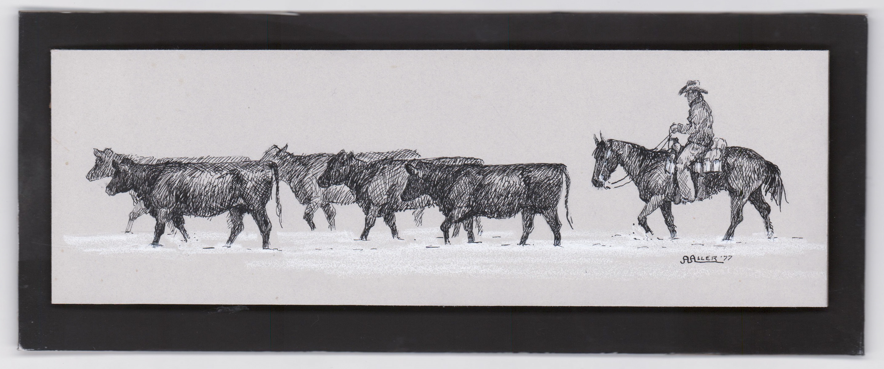 Artwork by Anne Aller Overstreet, Montana, Made of ink/gouache.