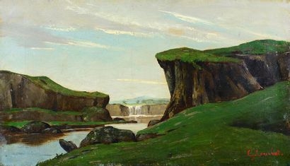 River with rocks by Gustave Courbet