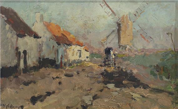 Village View by Adrien Jean Le Mayeur de Merprés