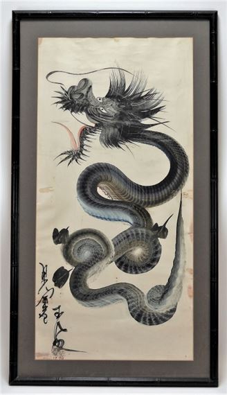 Old Collection Scroll Chinese Ink And Wash Painting Dragon 