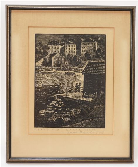 Carroll Thayer Berry Maine Coast Landscape Etching by Caroll Thayer Berry