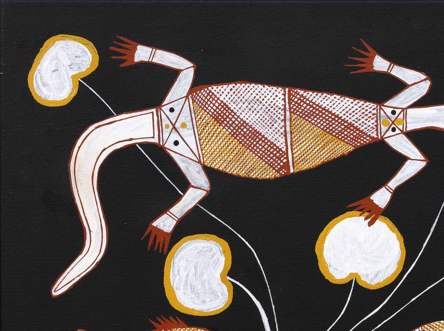 Thades Nabegeyo | Goanna and Two Fish | MutualArt