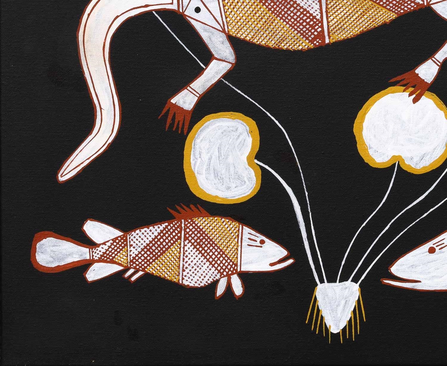 Thades Nabegeyo | Goanna and Two Fish | MutualArt