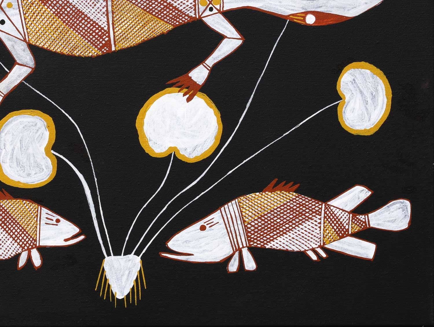 Thades Nabegeyo | Goanna and Two Fish | MutualArt