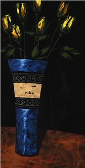 Tulips in Decorative Blue Vase I and II - Renier Oosthuizen