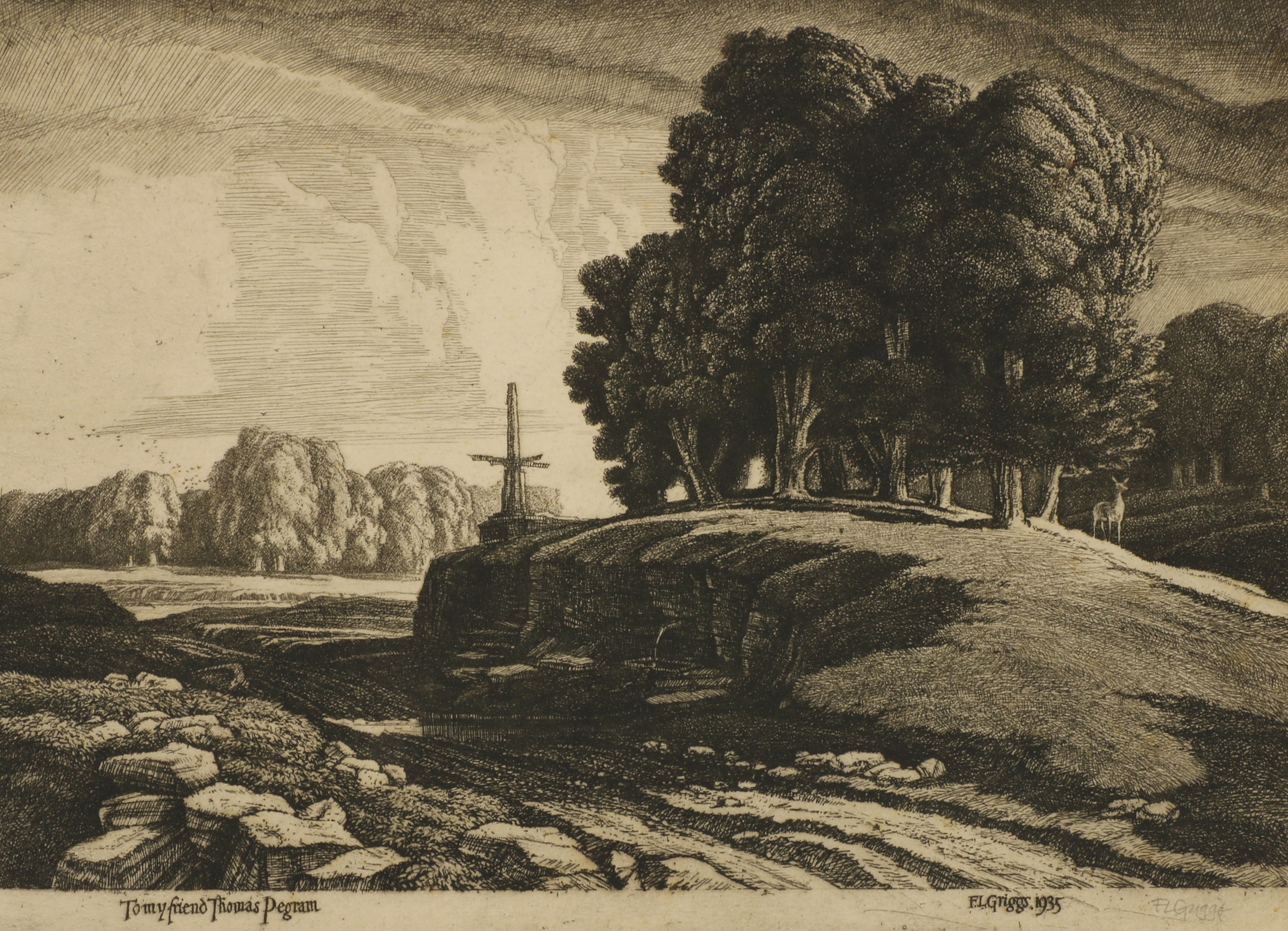 Artwork by Frederick Landseer Maur Griggs, The Cross Hands, Made of etching
